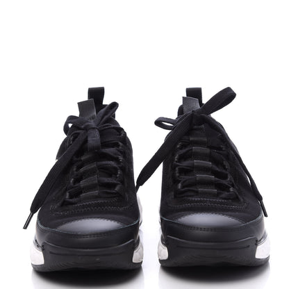 Chanel Velvet Calfskin Mixed Fibers CC Sneakers 36.5 Black 2 of 9