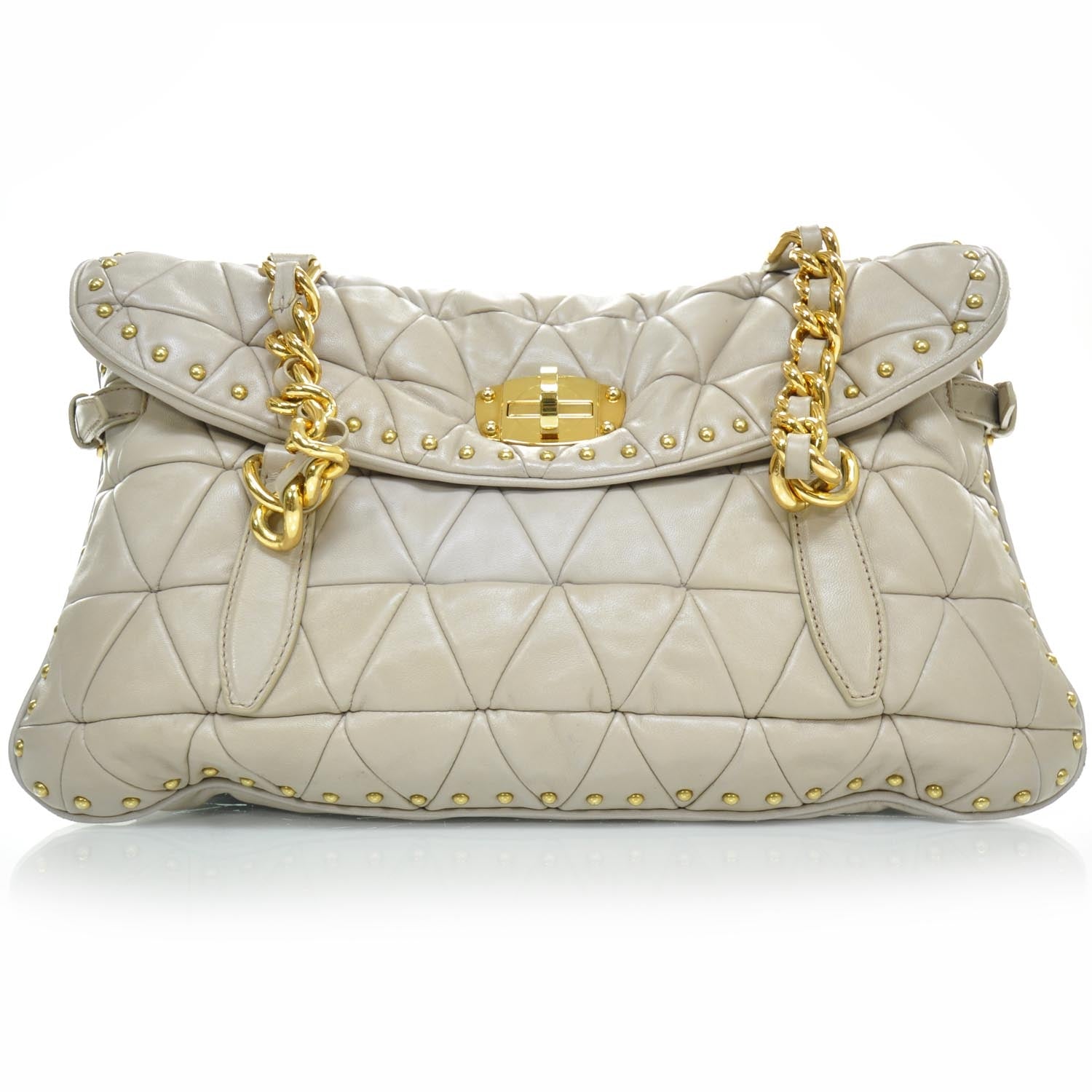 Miu Miu Nappa Shopping Pattina Shoulder Bag Calce 1 of 12