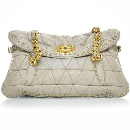 Miu Miu Nappa Shopping Pattina Shoulder Bag Calce 1 of 12