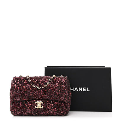 Chanel Lambskin Crystal Diamante Small Flap Burgundy 11 of 11