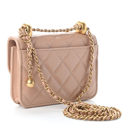Chanel Calfskin Quilted Perfect Fit Coin Purse With Chain Beige 3 of 8