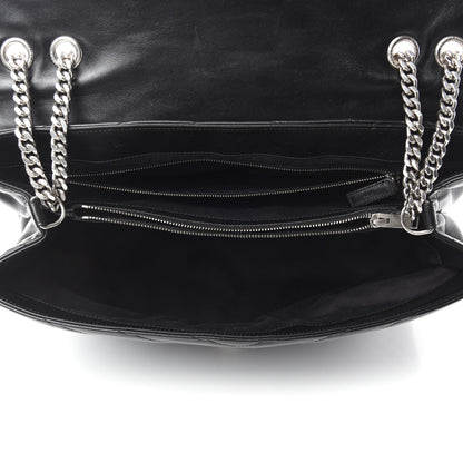 Saint Laurent Calfskin Y Quilted Monogram Large Loulou Chain Satchel Black 5 of 12