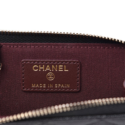 Chanel Iridescent Caviar Quilted Zipped Key Holder Case Black 5 of 7
