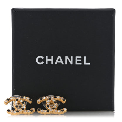 Chanel Resin Pearl CC Earrings Gold Black 5 of 5