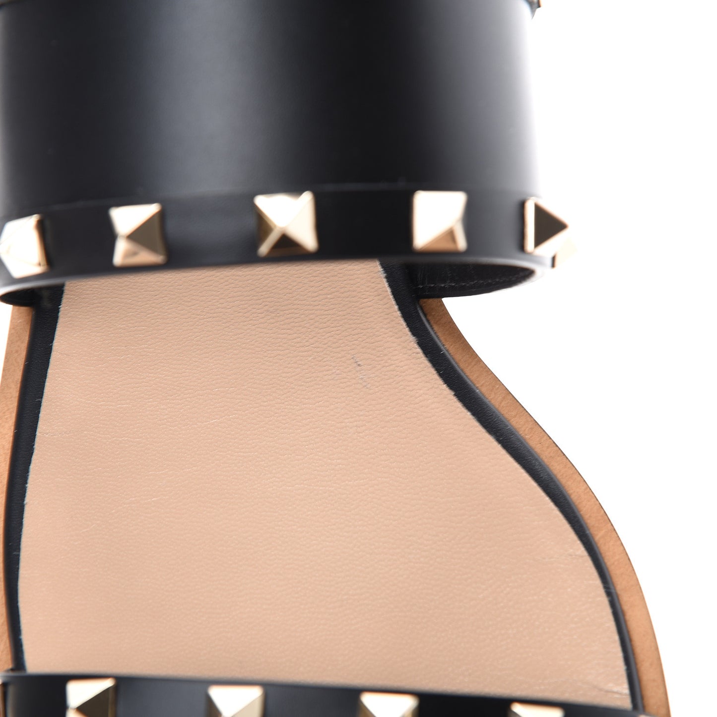 Nappa Rockstud Flat Sandals 41 Black
