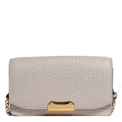 Burberry Signature Grain Madison Small Clutch Bag With Chain Stone White 1 of 6