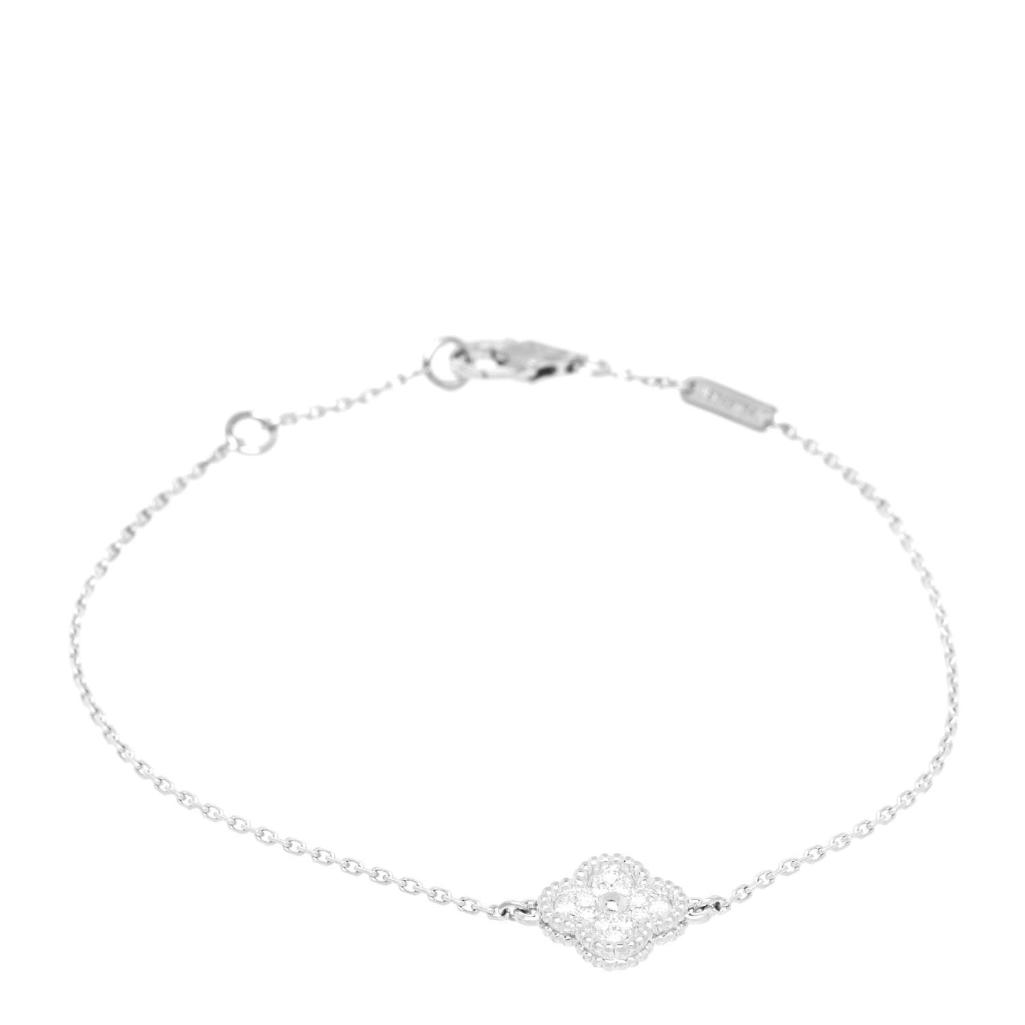 18K White Gold Diamond Sweet Alhambra Bracelet