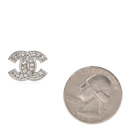 Chanel Crystal CC Earrings Silver 2 of 6