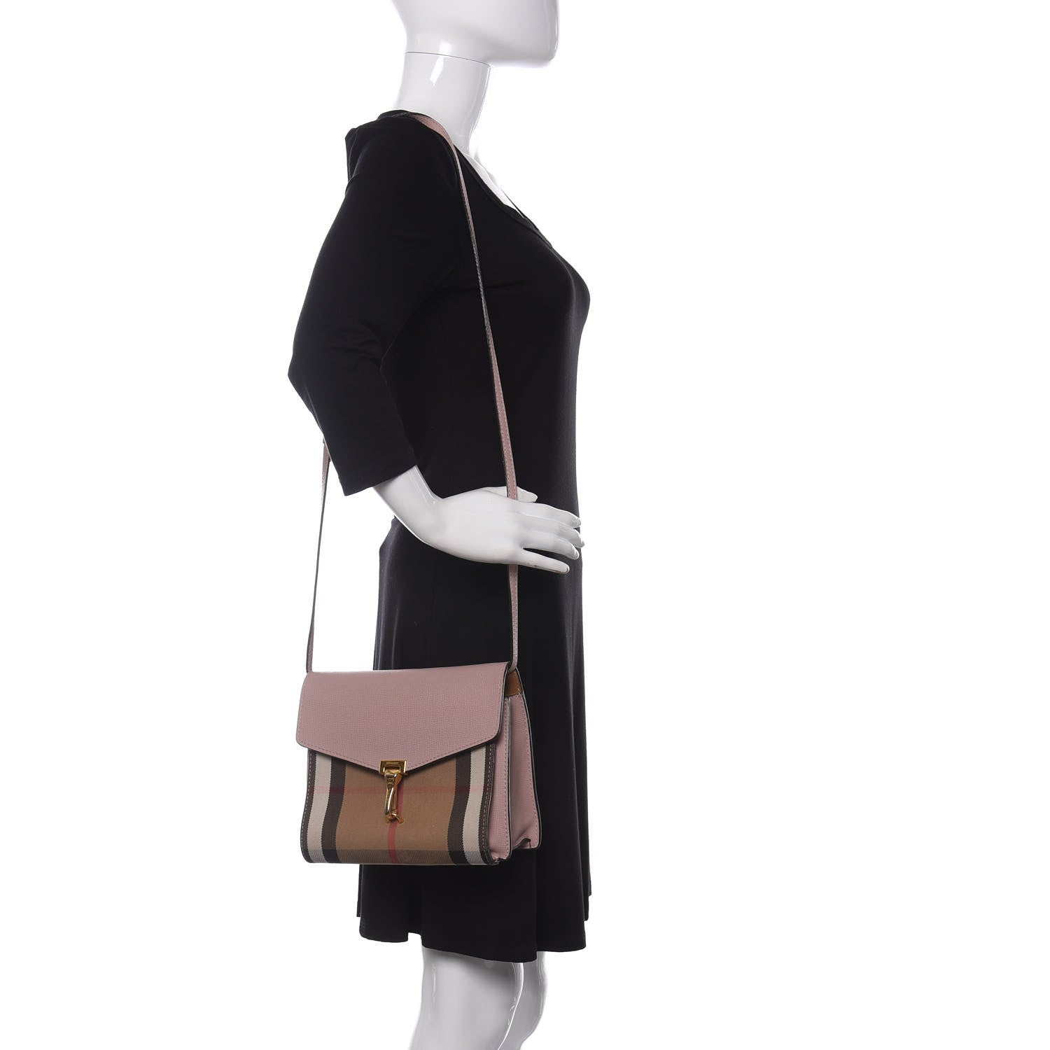Burberry Derby Calfskin House Check Small Macken Crossbody Bag Pale Orchid 2 of 9