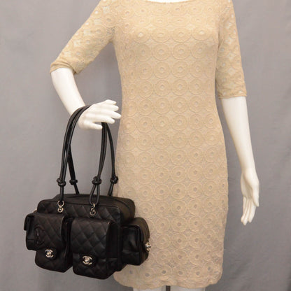 Chanel Calfskin Quilted Small Cambon Multipocket Reporter Black 2 of 9