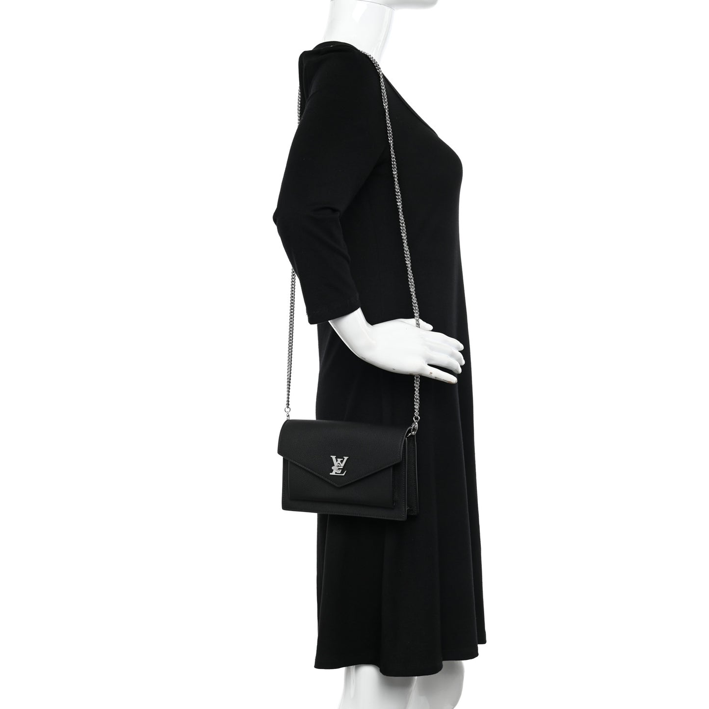 Soft Calfskin My Lockme Chain Pochette Black