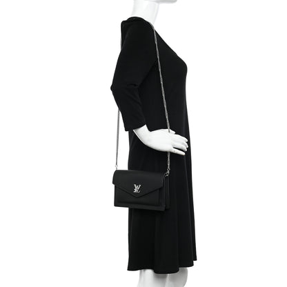 Louis Vuitton Soft Calfskin My Lockme Chain Pochette Black 2 of 11