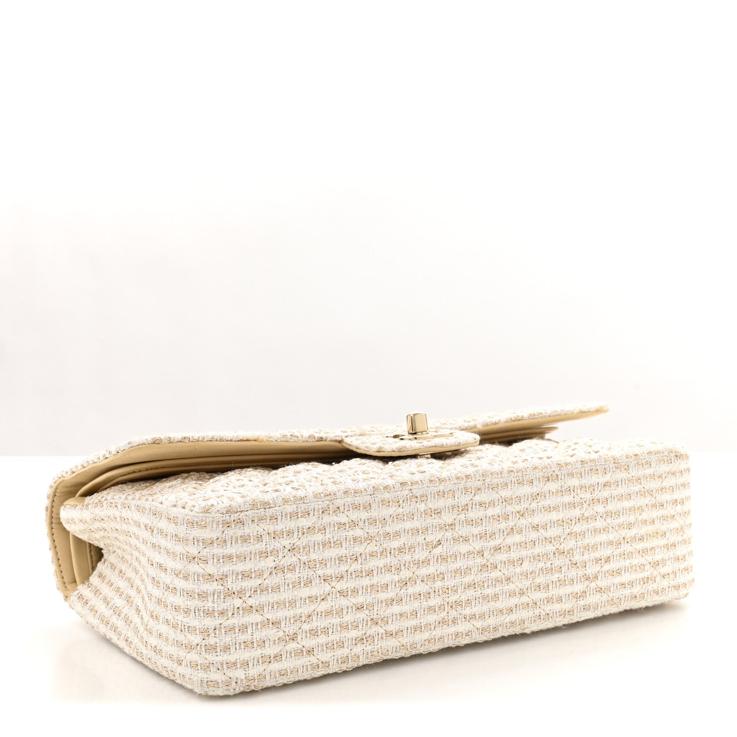 Chanel Tweed Medium Double Flap White 4 of 10