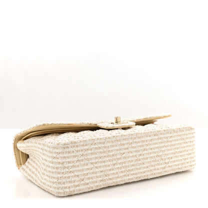 Chanel Tweed Medium Double Flap White 4 of 10