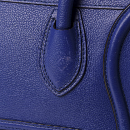 Celine Drummed Calfskin Mini Luggage Indigo 12 of 15