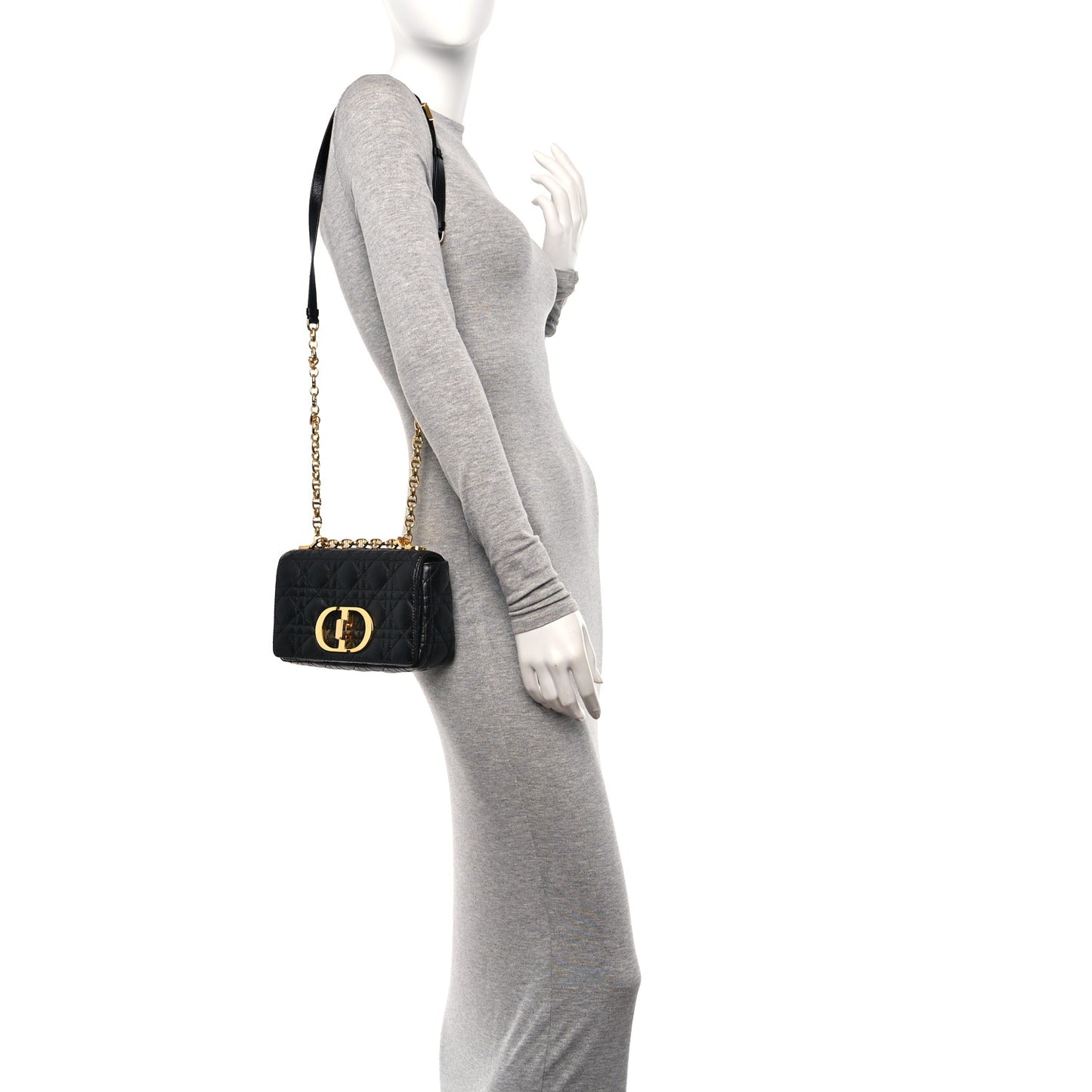 Calfskin Cannage Small Caro Bag Black