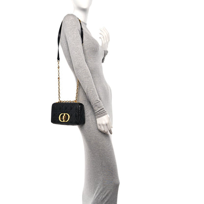 Christian Dior Calfskin Cannage Small Caro Bag Black 2 of 14