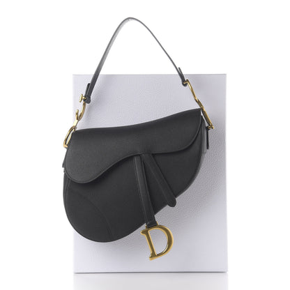 Christian Dior Grained Calfskin Saddle Bag Black 10 of 10