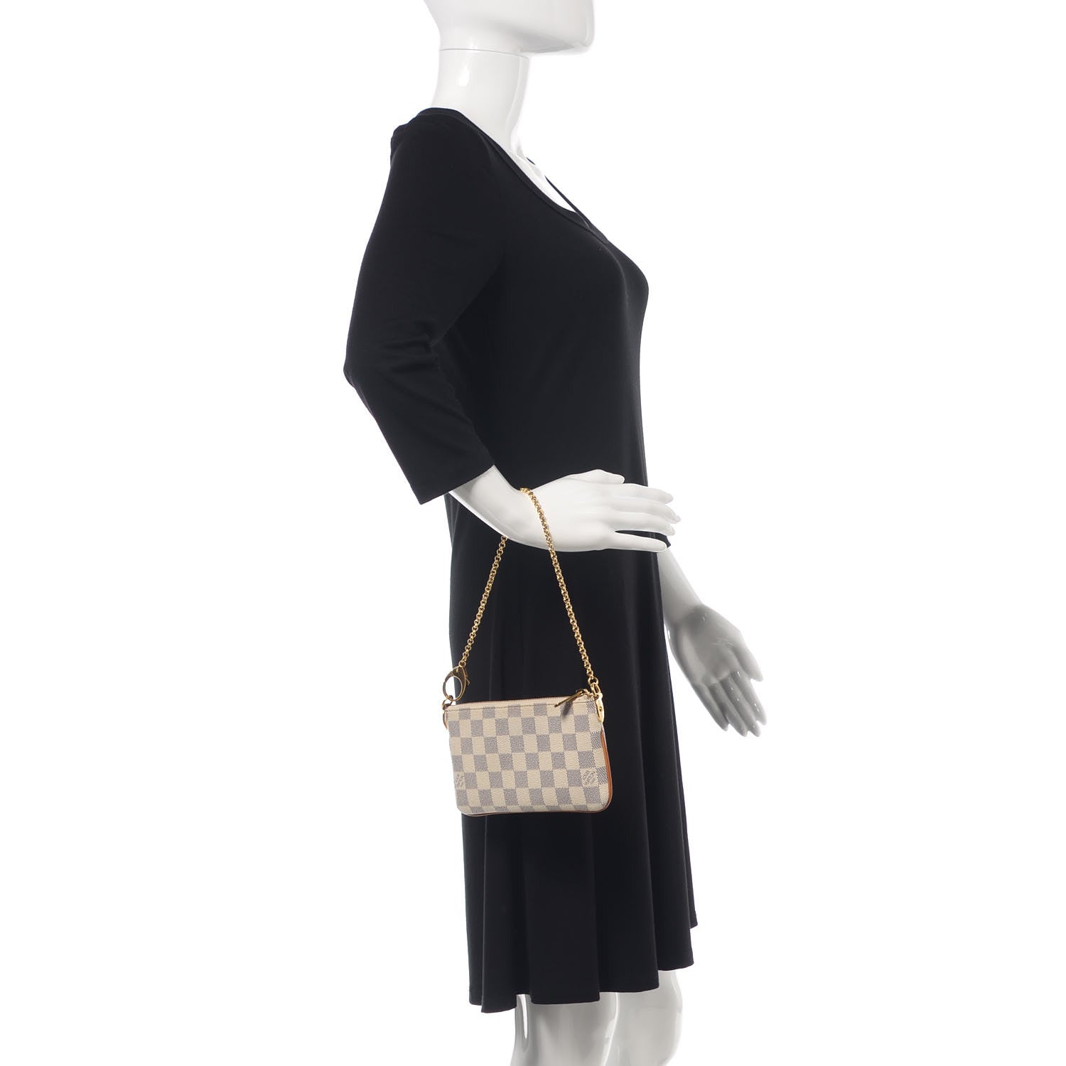 Louis Vuitton Damier Azur Pochette Milla MM 2 of 9
