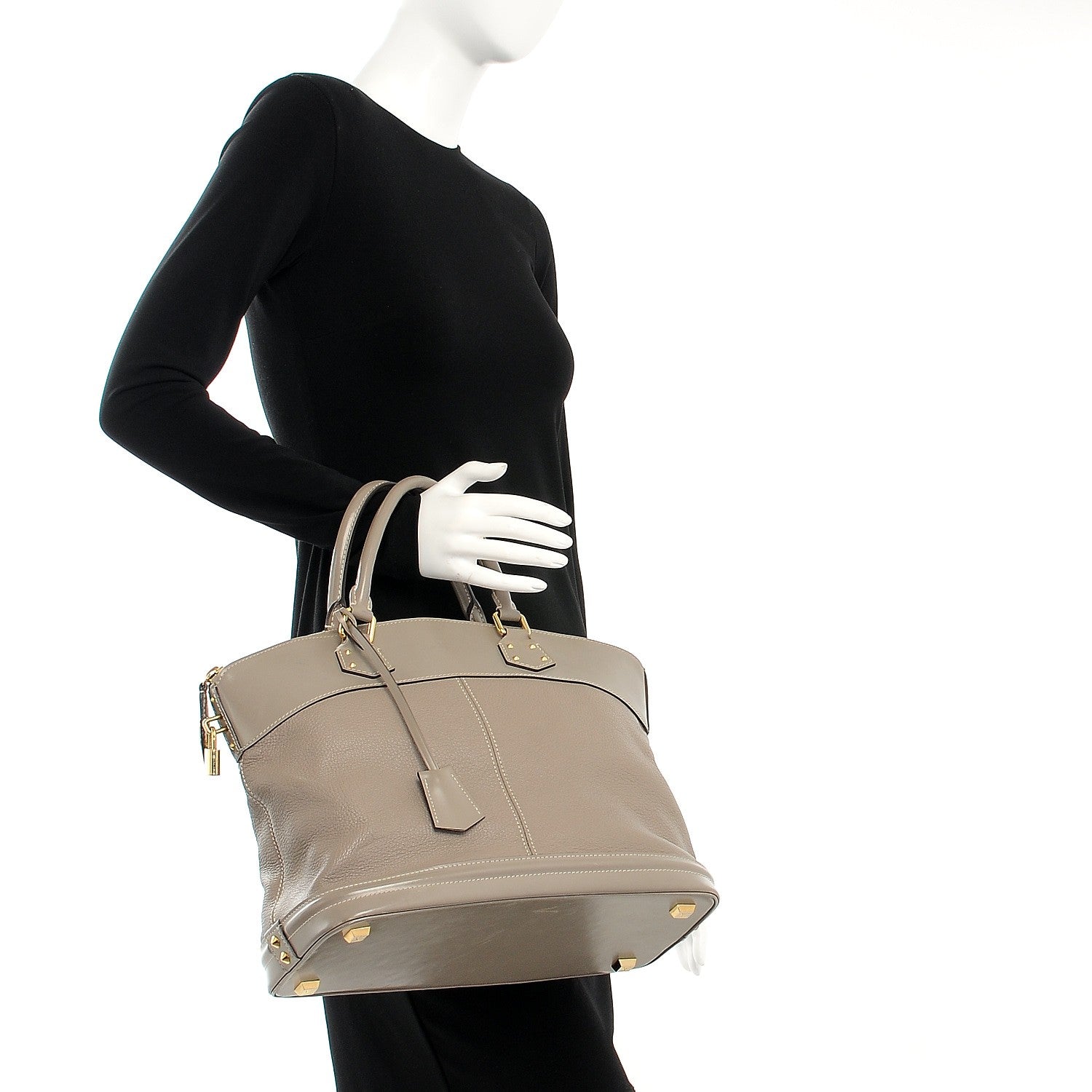 Louis Vuitton Suhali Lockit MM Greige 2 of 25