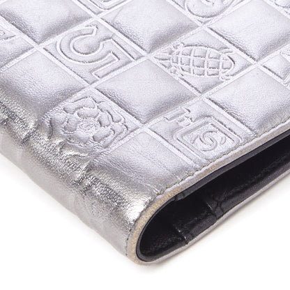 Chanel Metallic Lambskin Precious Symbols Yen Wallet Silver 4 of 8