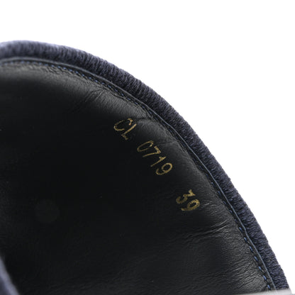 Christian Dior Canvas Embroidered Dway Mules Slide Sandals 39 Deep Blue 8 of 9