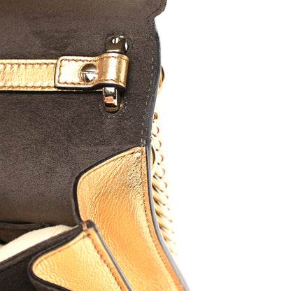 Fendi Vitello Catalan Mirror Scalloped Multi Studded Small Kan I Shoulder Bag Gold 12 of 12