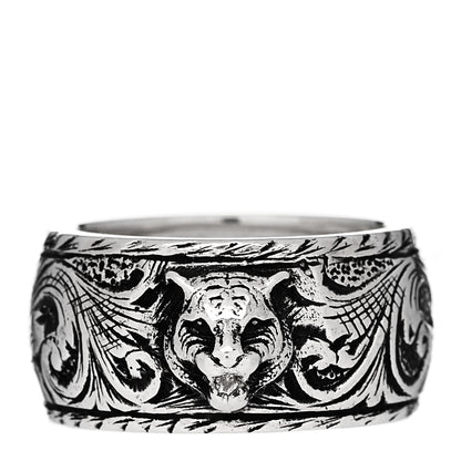 Gucci Sterling Silver Thin Feline Band Ring 47 4.25 1 of 7