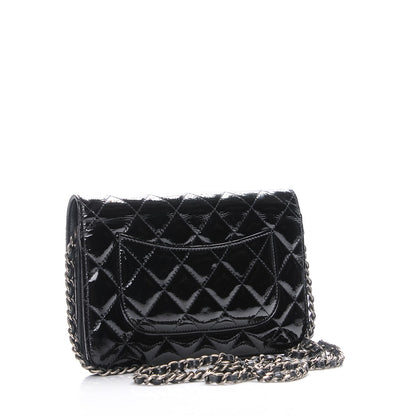 Chanel Distressed Patent Calfskin Quilted Reissue Wallet On Chain WOC Black 3 of 9