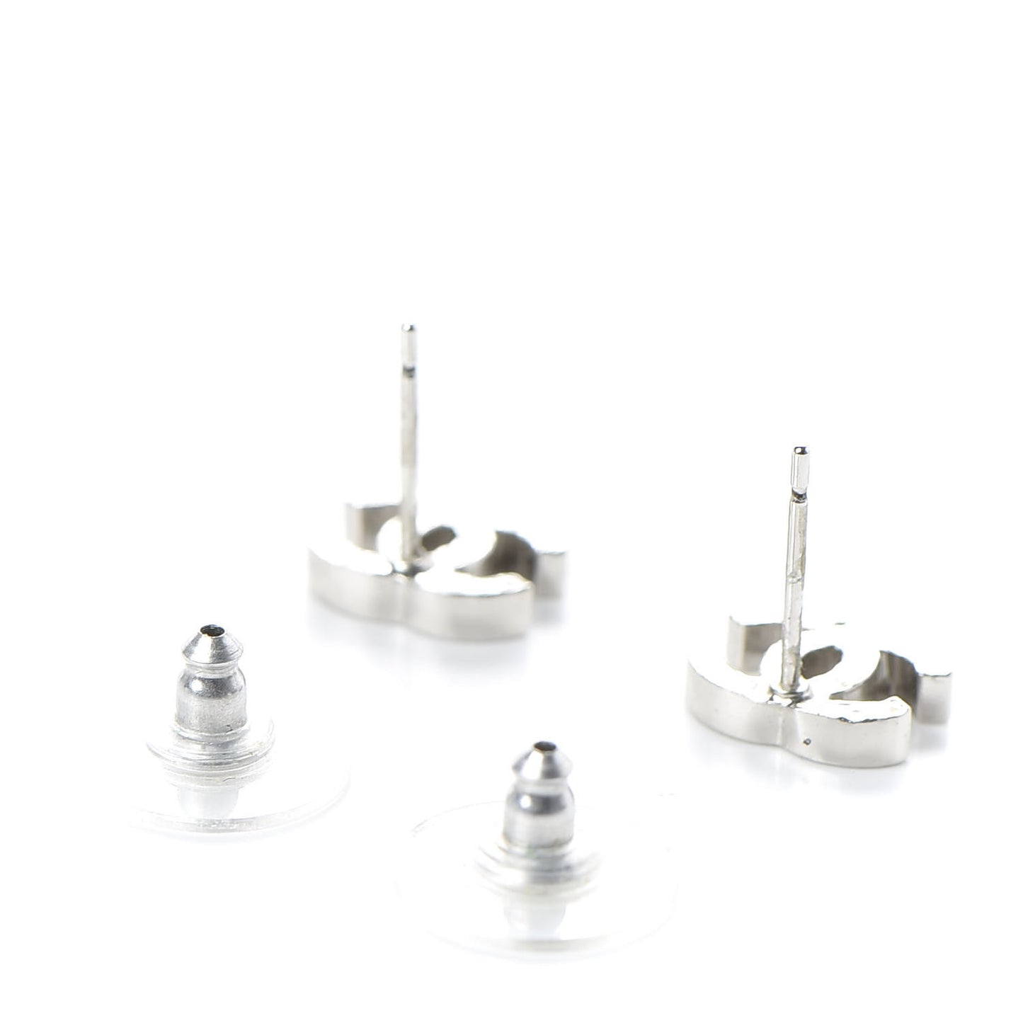 Metal CC Earrings Silver