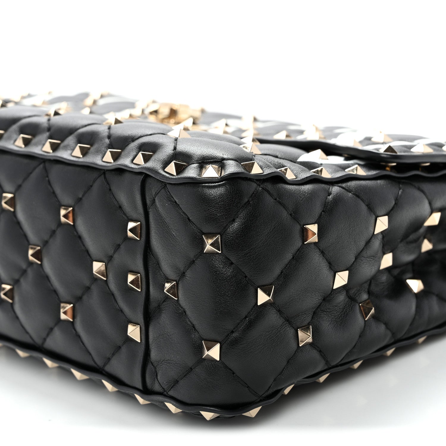 Valentino Garavani Lambskin VLTN Print Medium Rockstud Spike