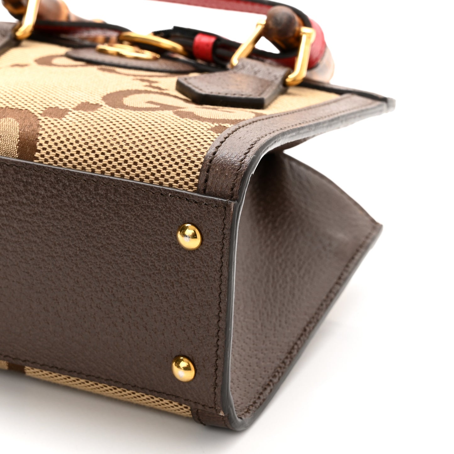 Monogram Jumbo GG Textured Dollar Calfskin Mini Diana Tote Bag Camel Ebony New Acero Pomegranate Red
