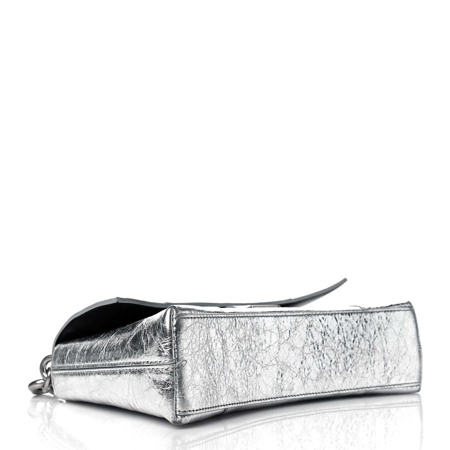 Metallic Calfskin Downtown Chain Shoulder Bag XS Silver