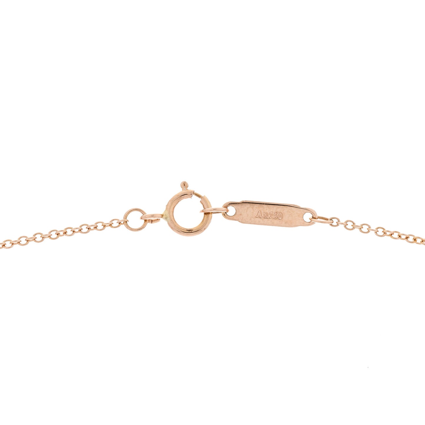 18K Rose Gold Diamond Small T Smile Pendant Necklace