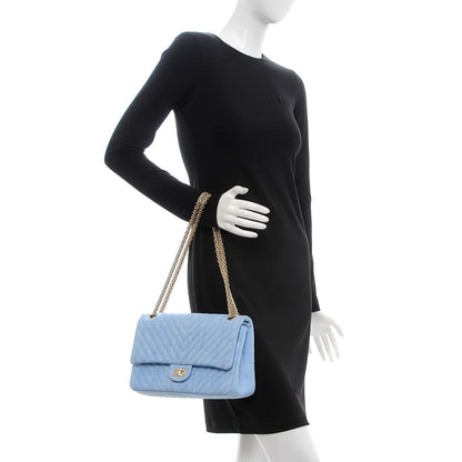 Chanel Denim Chevron Quilted 2.55 Reissue 226 Flap Light Blue 3 of 8