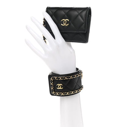 Chanel Lambskin Quilted Flap Card Holder With Cuff Black 2 of 12