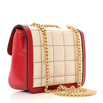 Gucci Calfskin Quilted Mini Deco Shoulder Bag Mystic White Red Black 3 of 11