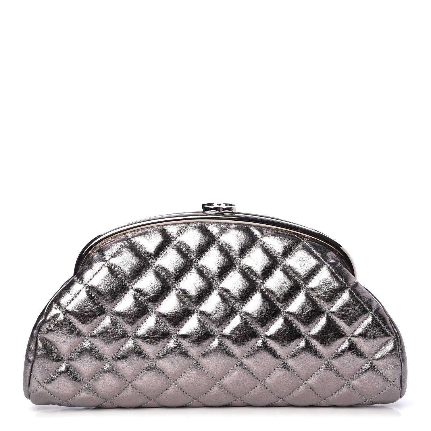 Chanel Metallic Aged Calfskin Quilted Timeless Clutch Silver 1 of 7