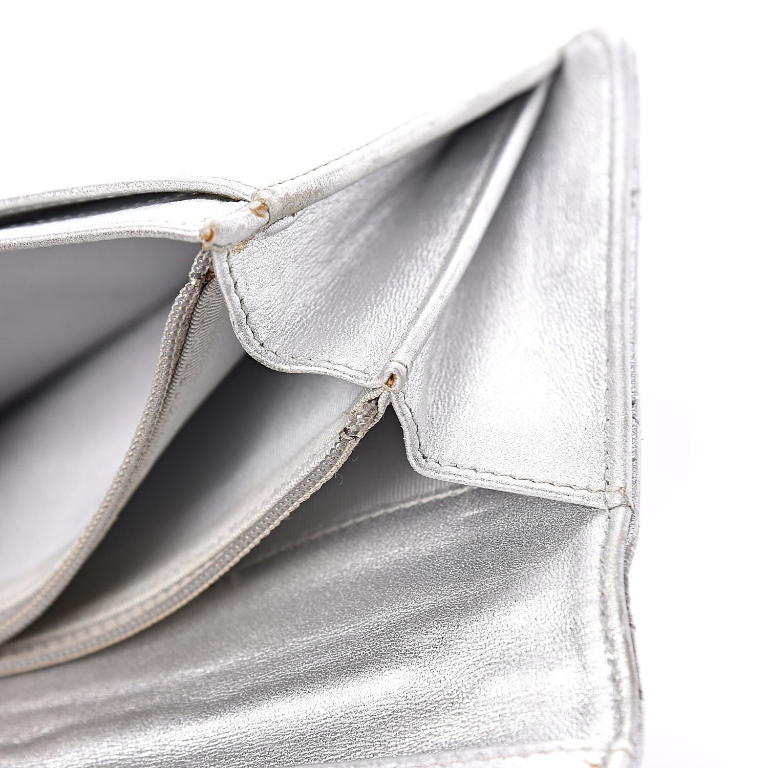 Chanel Metallic Lambskin Quilted Reissue Yen Wallet Silver 15 of 18