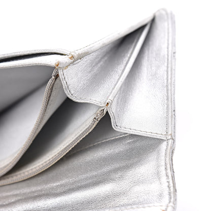 Chanel Metallic Lambskin Quilted Reissue Yen Wallet Silver 15 of 18