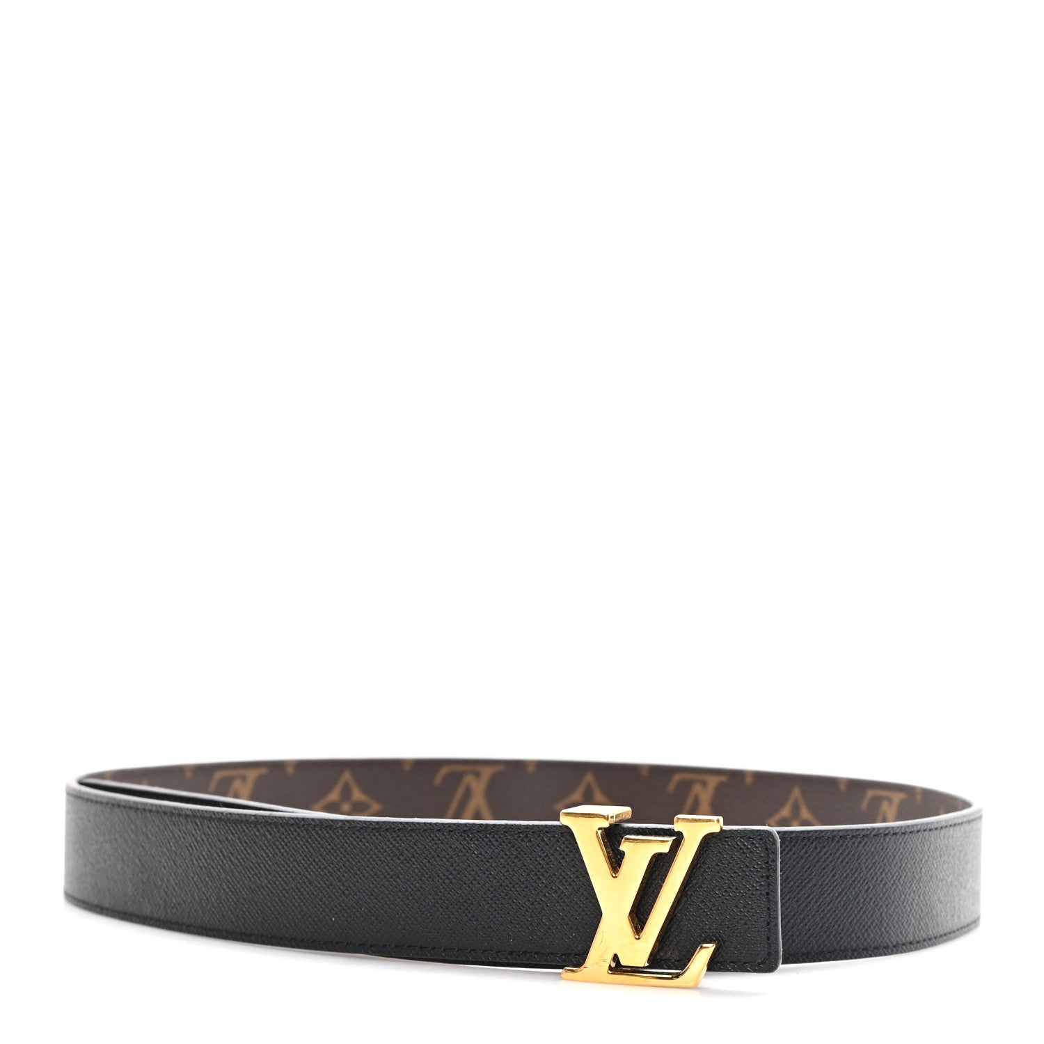 Louis Vuitton Calfskin Monogram 30mm LV Initiales Reversible Belt 85 34 Black 2 of 6