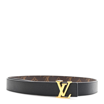 Louis Vuitton Calfskin Monogram 30mm LV Initiales Reversible Belt 85 34 Black 2 of 6
