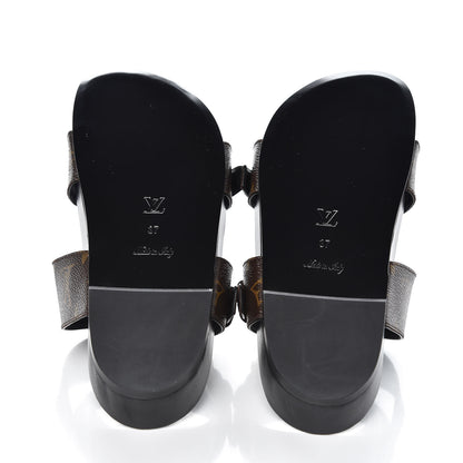 Louis Vuitton Monogram Bom Dia Mule Sandals 37 Black 7 of 10