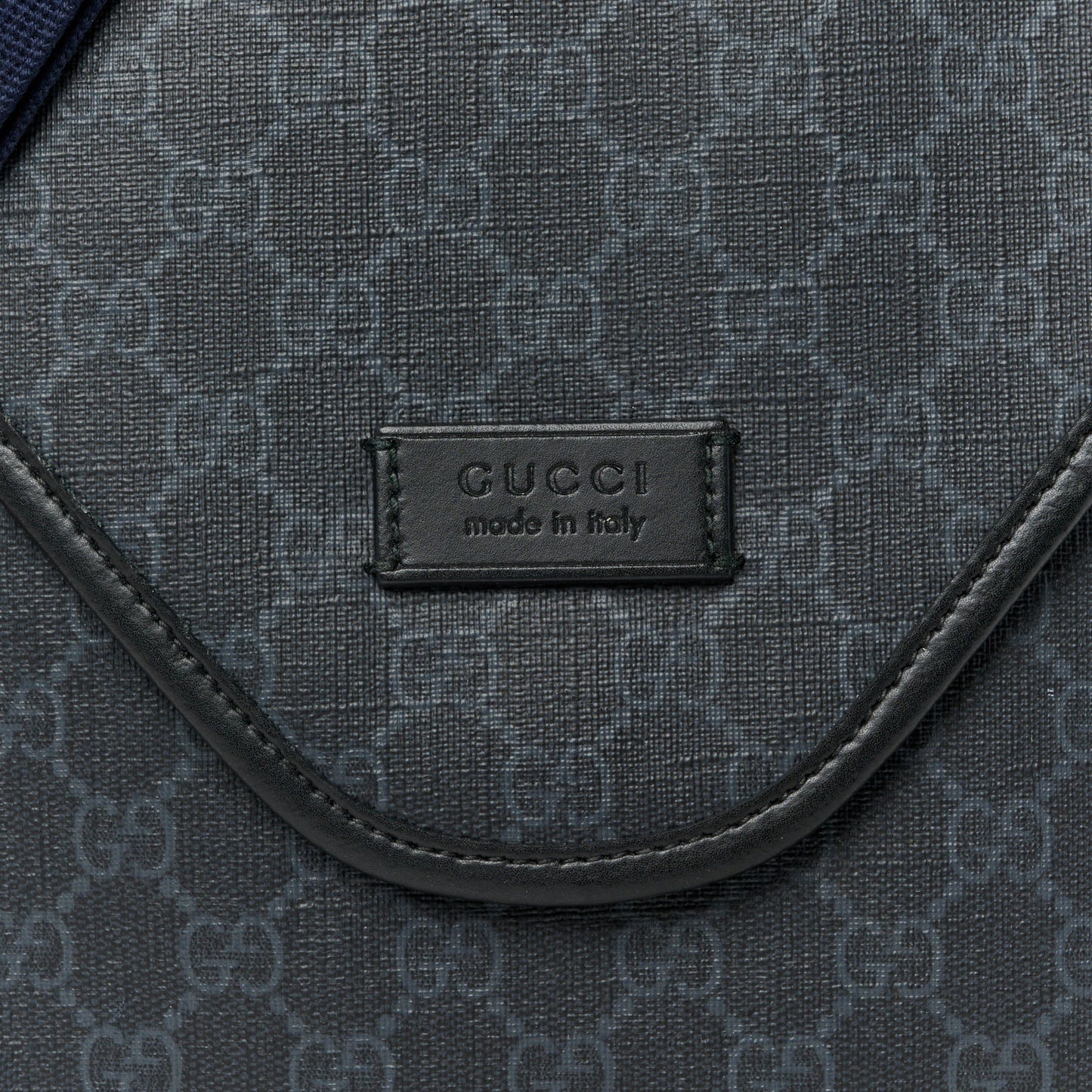 GG Supreme Monogram Web Medium Messenger Bag Black Grey