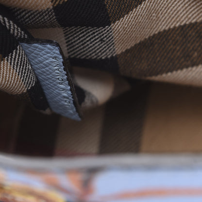 Burberry Soft Grain Calfskin Floral Print Medium Buckle Tote Peony Rose Pale Blue Vibrant Orange 7 of 13