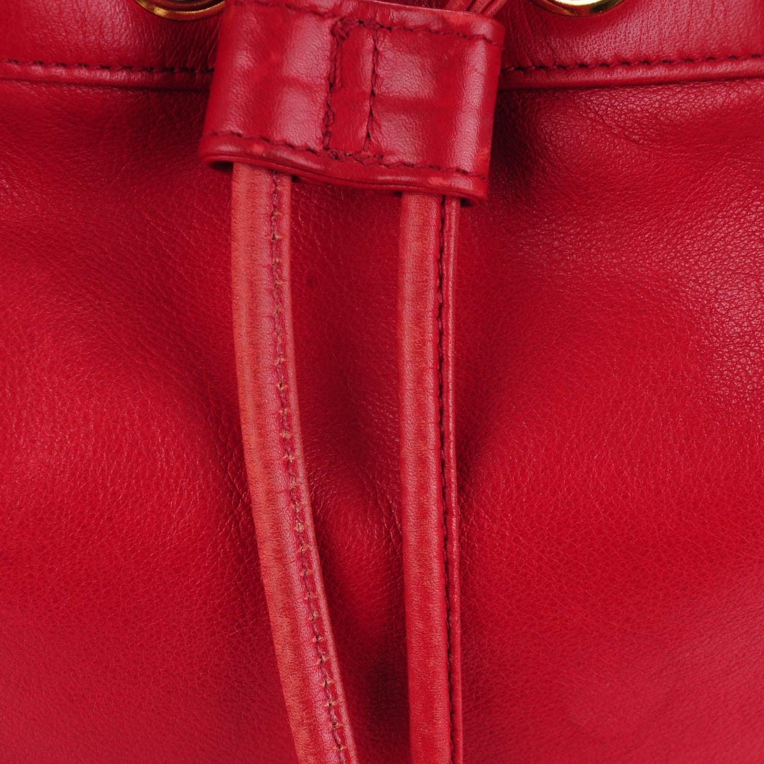 Chanel Lambskin Drawstring CC Shoulder Bag Red 8 of 16