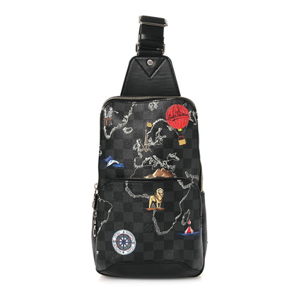 Louis Vuitton Damier Graphite World Map Avenue Sling Backpack 1 of 10