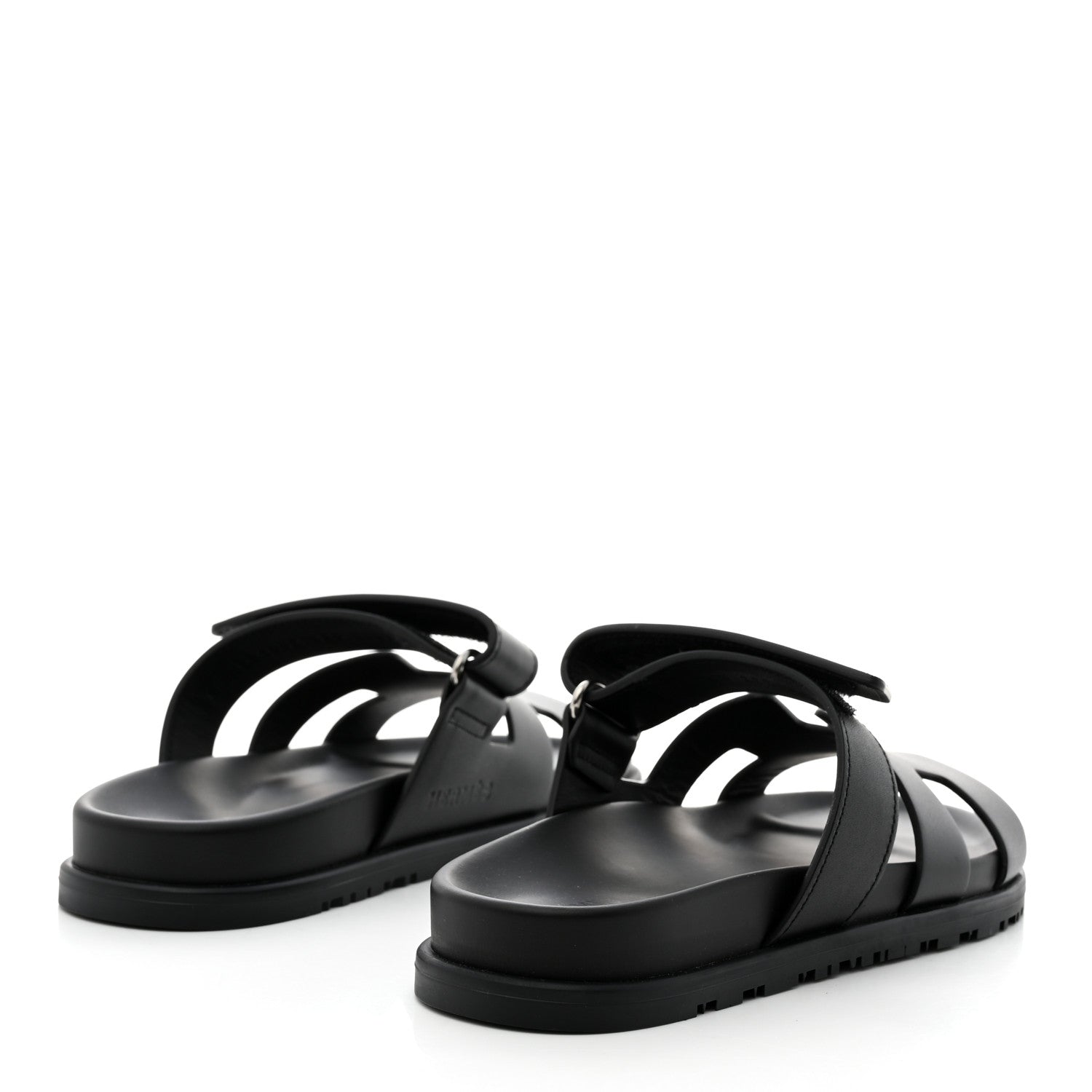 Hermes Calfskin Womens Chypre Sandals 37.5 Black 4 of 9