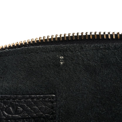 Valentino Garavani Pebbled Calfskin Large Rockstud Zip Pouch Black 8 of 10