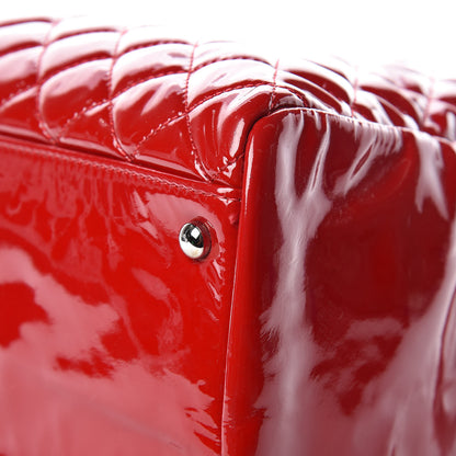 Chanel Patent Quilted Large Shopping Tote Red 10 of 10